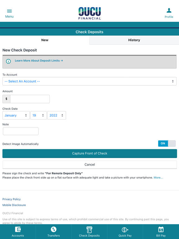 OUCU Financial Mobile iPad screenshot 6 - Finance app