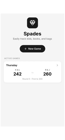 Spades Scorekeeper Pro Screenshot 1 of 4