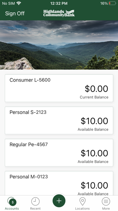 Highlands Community Bank Screenshot