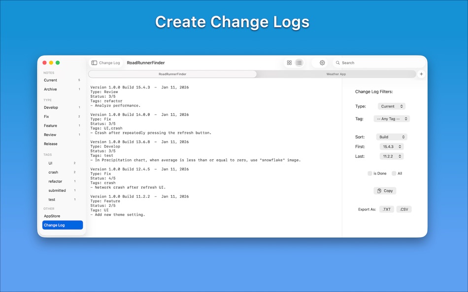 #4. AppNotes - Developer Logs (macOS) Oleh: FBotLogic Solutions Inc