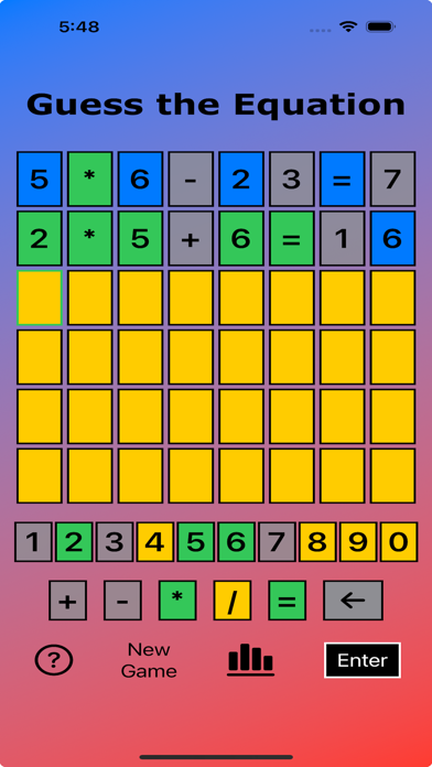 Guess the Equation app screenshot