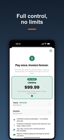 TradeBill: Invoice Maker iPhone screenshot