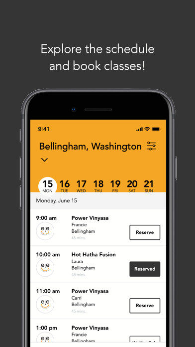 Elements Hot Yoga Studio iPhone screenshot 3 - Health & Fitness app