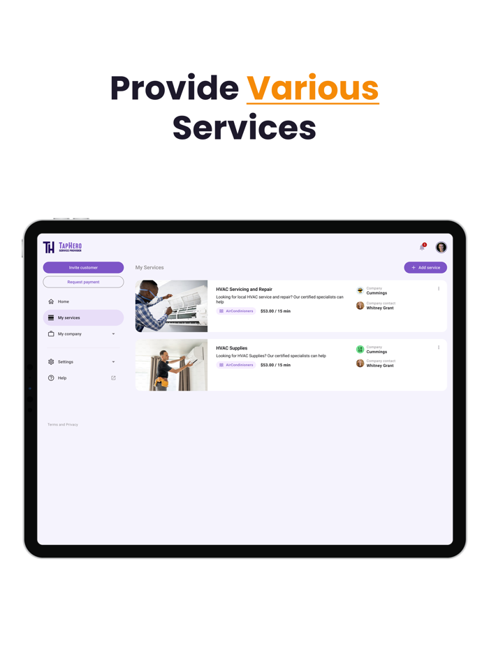 TapHero - Service Provider