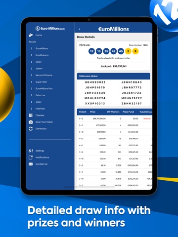 EuroMillions iPad screenshot