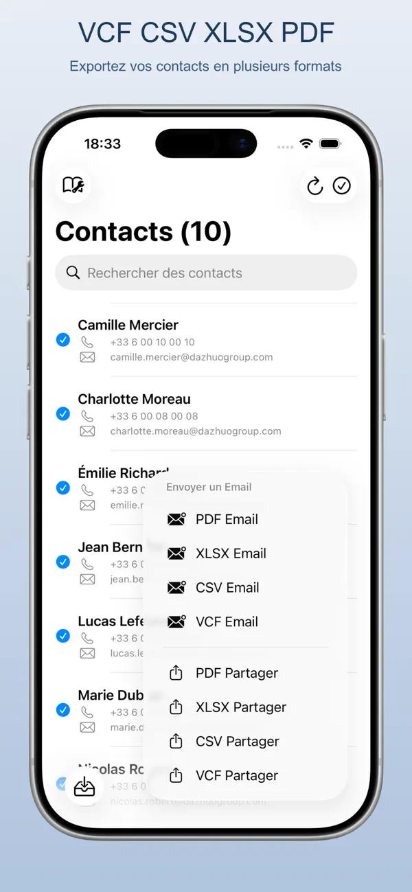 Screenshot #2 pour Exporter Contacts