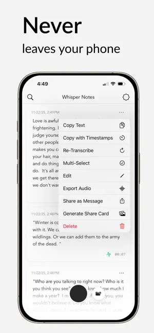 Whisper Notes - Speech to Text screenshot 2