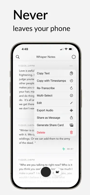 Whisper Notes - Speech to Text screenshot 2 of 4