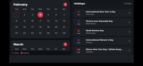 Calendar KH screenshot