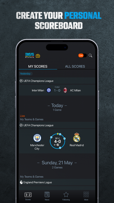 365Scores: Live Scores & News Screenshot