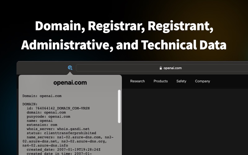 WHOIS Lookup ICANN Registrar iPhone screenshot