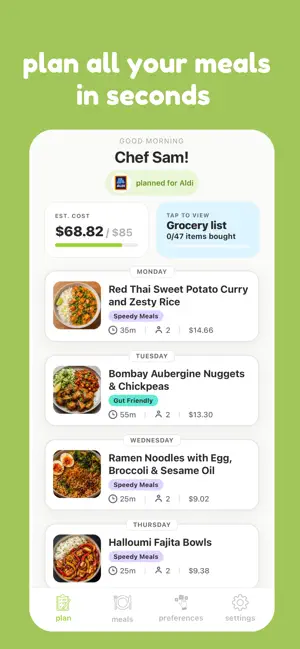 mise - meal planner screenshot 1