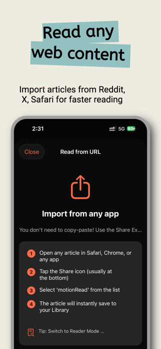 MotionRead: Speed Reading Screenshot 3 of 5