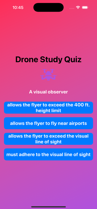 Drone Study Quiz Screenshot 1 of 6