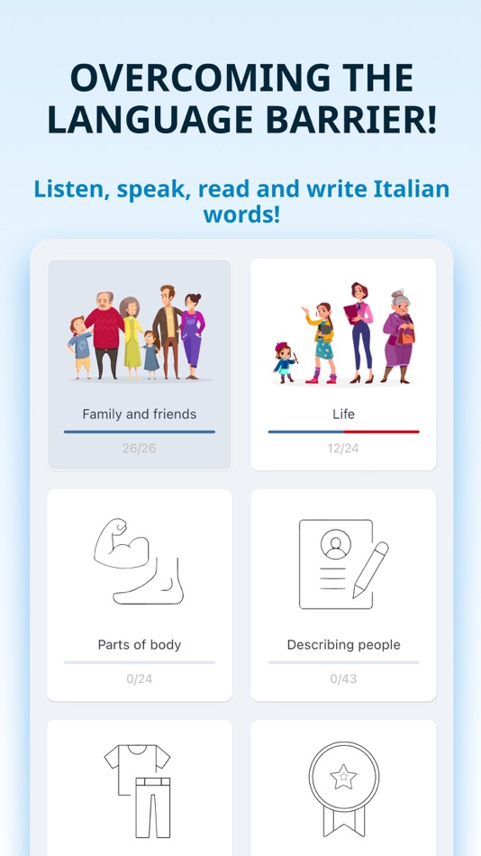 #1. Learning Italian for Beginners (iOS) Podle: Mobiteach.ltd