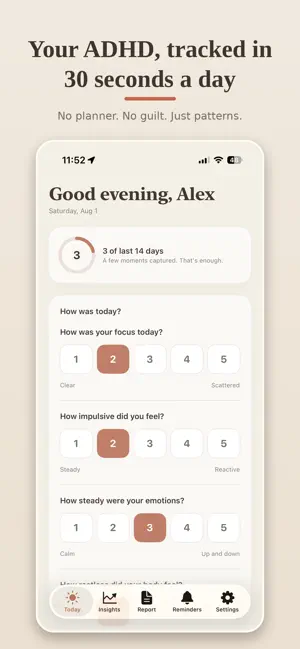 FocusLog ADHD Tracker screenshot 1