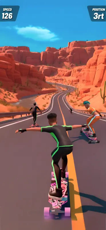 Downhill Skate Race Game screenshot 4 of 7