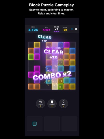 Neon - Fun Block Puzzle Game iPad screenshot