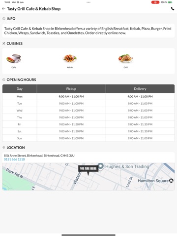 Tasty Grill Cafe & Kebab Shop iPad screenshot