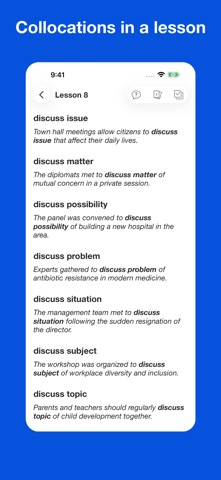 Collocations for IELTS test iPhone screenshot