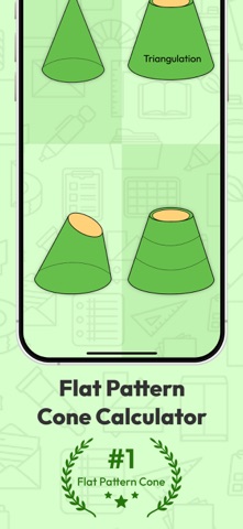 Flat Pattern Cone Calculators iPhone screenshot