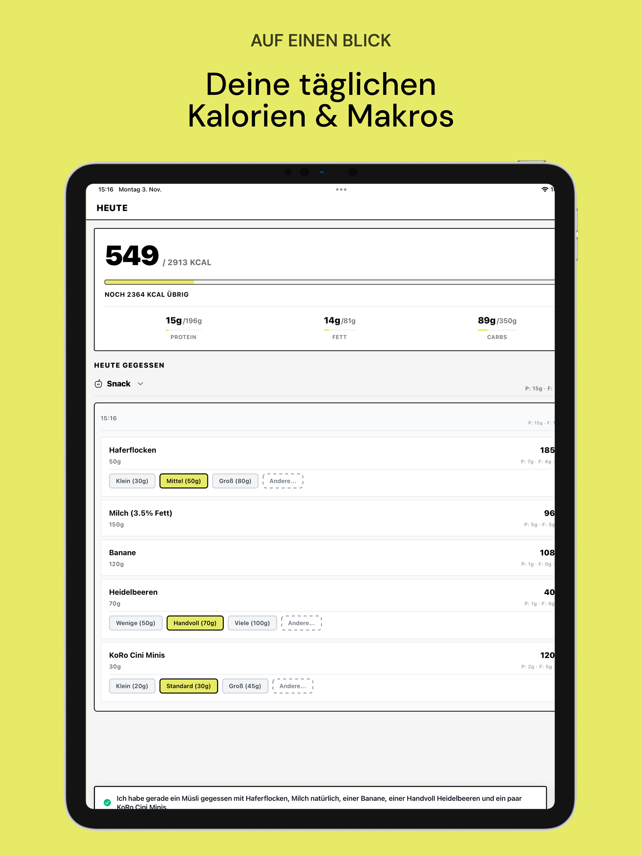 SagEss: Kalorien Zähler screenshot 11