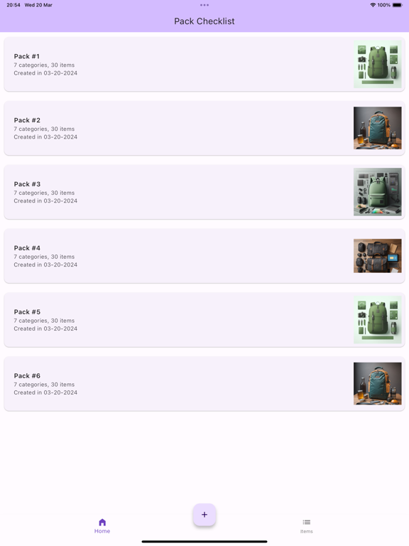 Packing Checklist Tracker