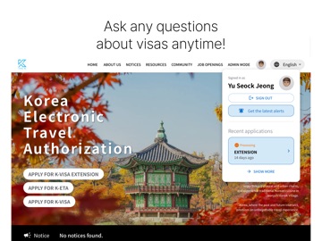 Korea-Visa iPad screenshot