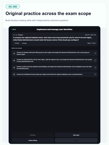 Azure SC-300 Identity Admin iPad screenshot