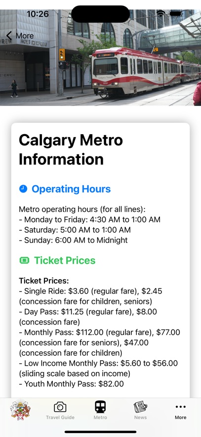 Calgary Guide and Subway map