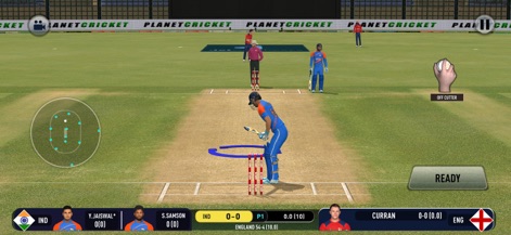 Real Cricket™ Swipe - Immerse yourself in dynamic match play from the batsman's perspective, complete with a detailed score overlay and an "OFF-CUTTER" control option.