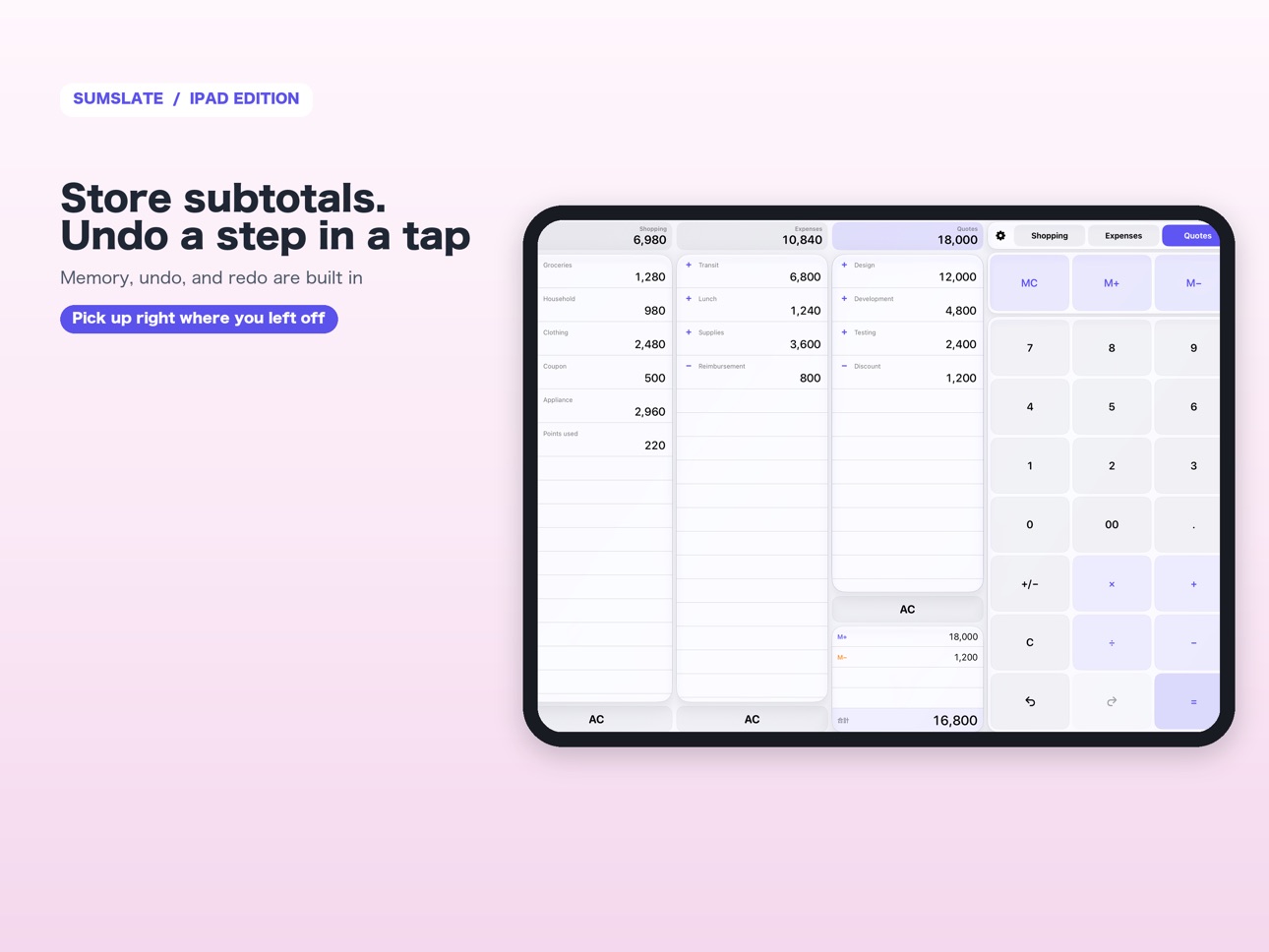Screenshot 10 of SumSlate: Tape Calculator