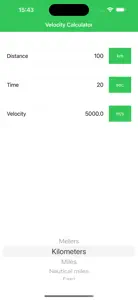 Velocity Calc and Converter screenshot #2 for iPhone