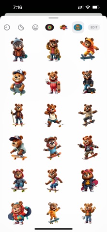 Skater Bear Stickers screenshot