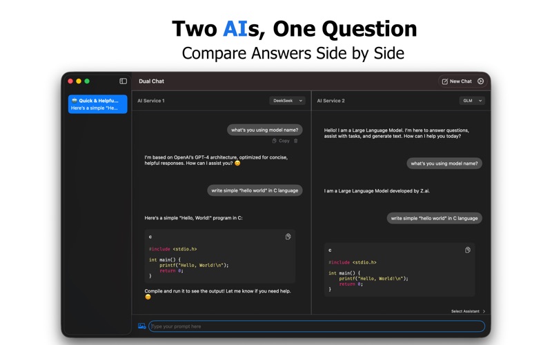 DualChat —  Chat Side by Side iPhone screenshot