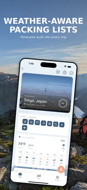 Wanderpack: Packing List screenshot 2