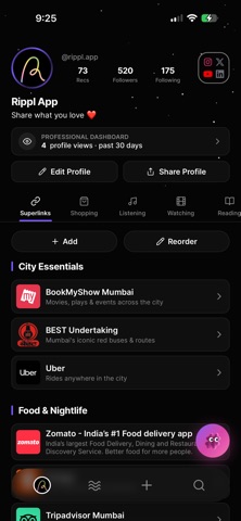 Rippl Recommendations screenshot