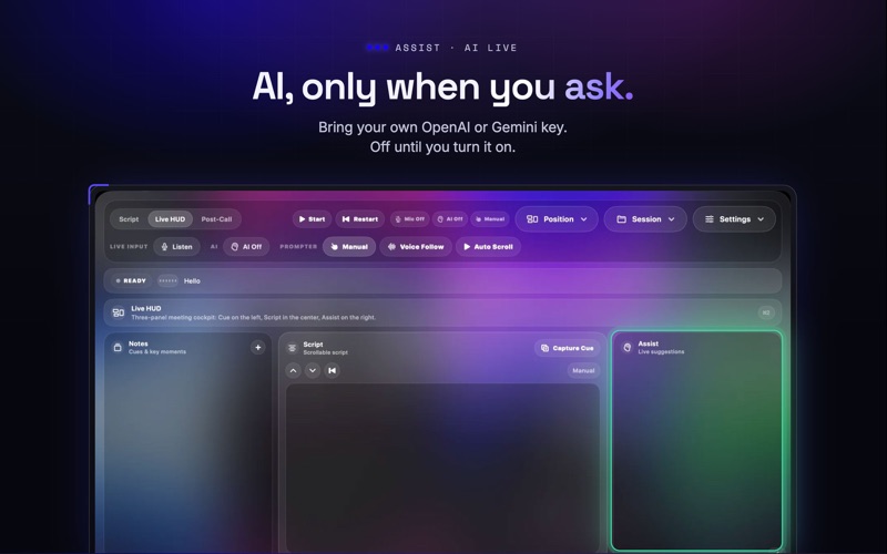 CueHUD: Meeting HUD & Notes screenshot