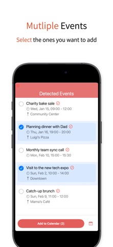Text 2 Calendar iPhone screenshot