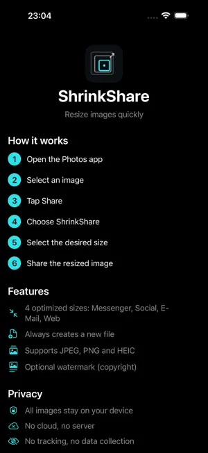 ShrinkShare by Vintaro screenshot 1