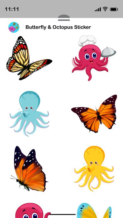 Butterfly & Octopus Stickers Screenshot