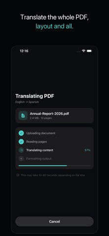 PDF Translate: In Any Language Screenshot 1 of 3