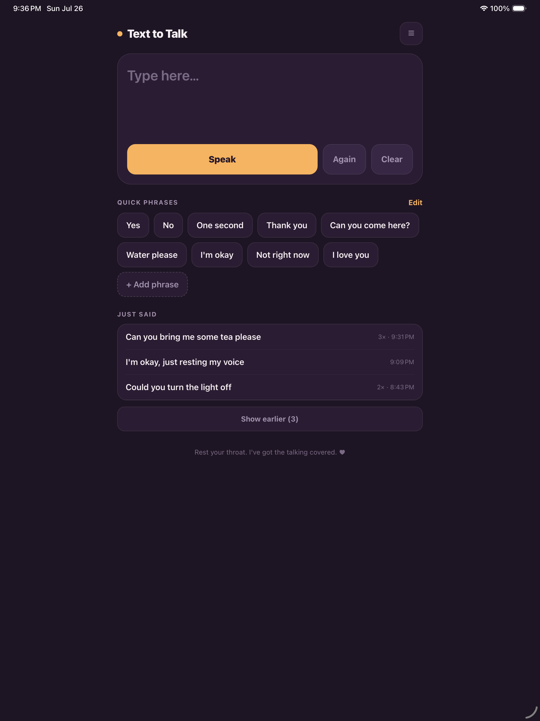 Text to Talk Voice screenshot 2