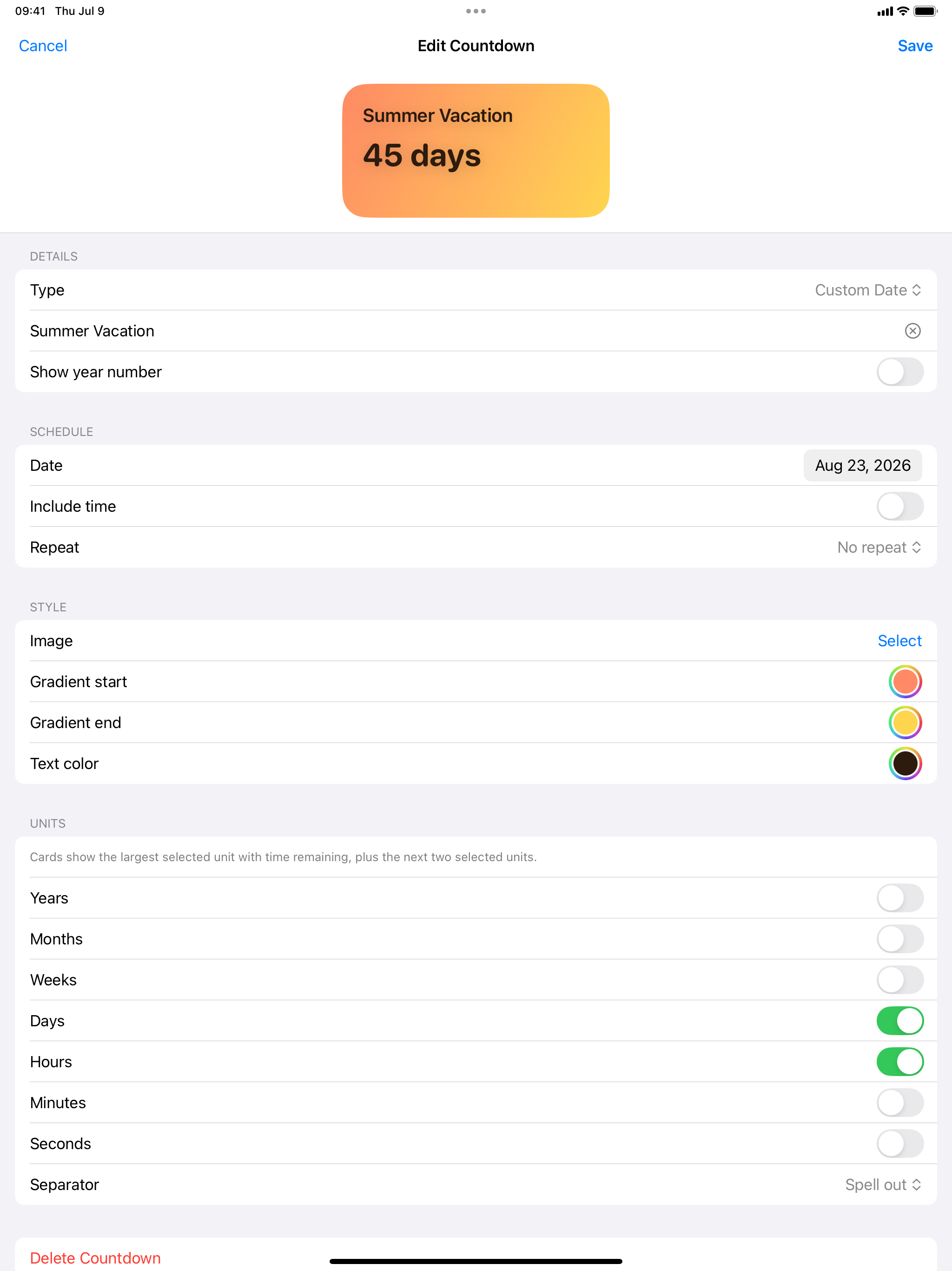 Ahead: Countdown Widgets screenshot 15