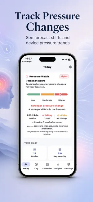 Migraine Pressure Tracker screenshot 1