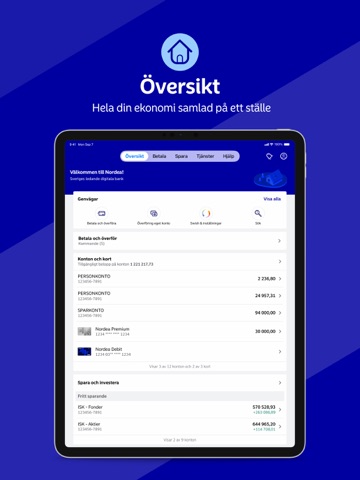 Nordea Mobile - Sverige iPad screenshot 1