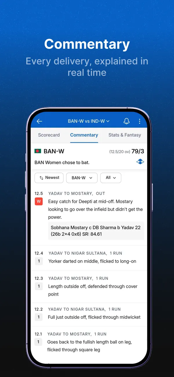 Screenshot #1 pour Cricinfo - Live Cricket Scores