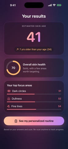 Cera: Skin Age & Routine iPhone screenshot