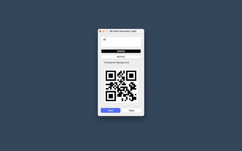 QR Code Generator Light app screenshot