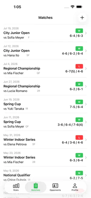 MatchLog for Tennis Players screenshot 2